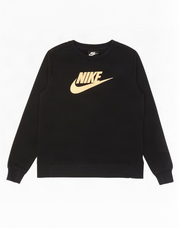Felpa grafica Nike per ragazze, maglione, 13-14 anni, XL, cotone nero