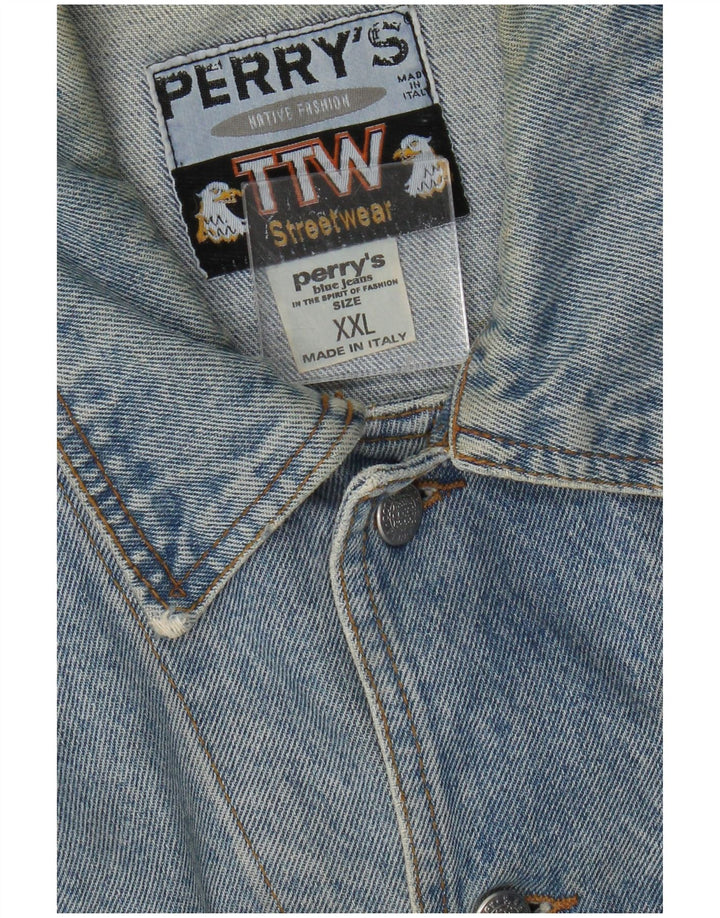 Giacca di jeans da uomo Perry UK 44 2XL Cotone blu