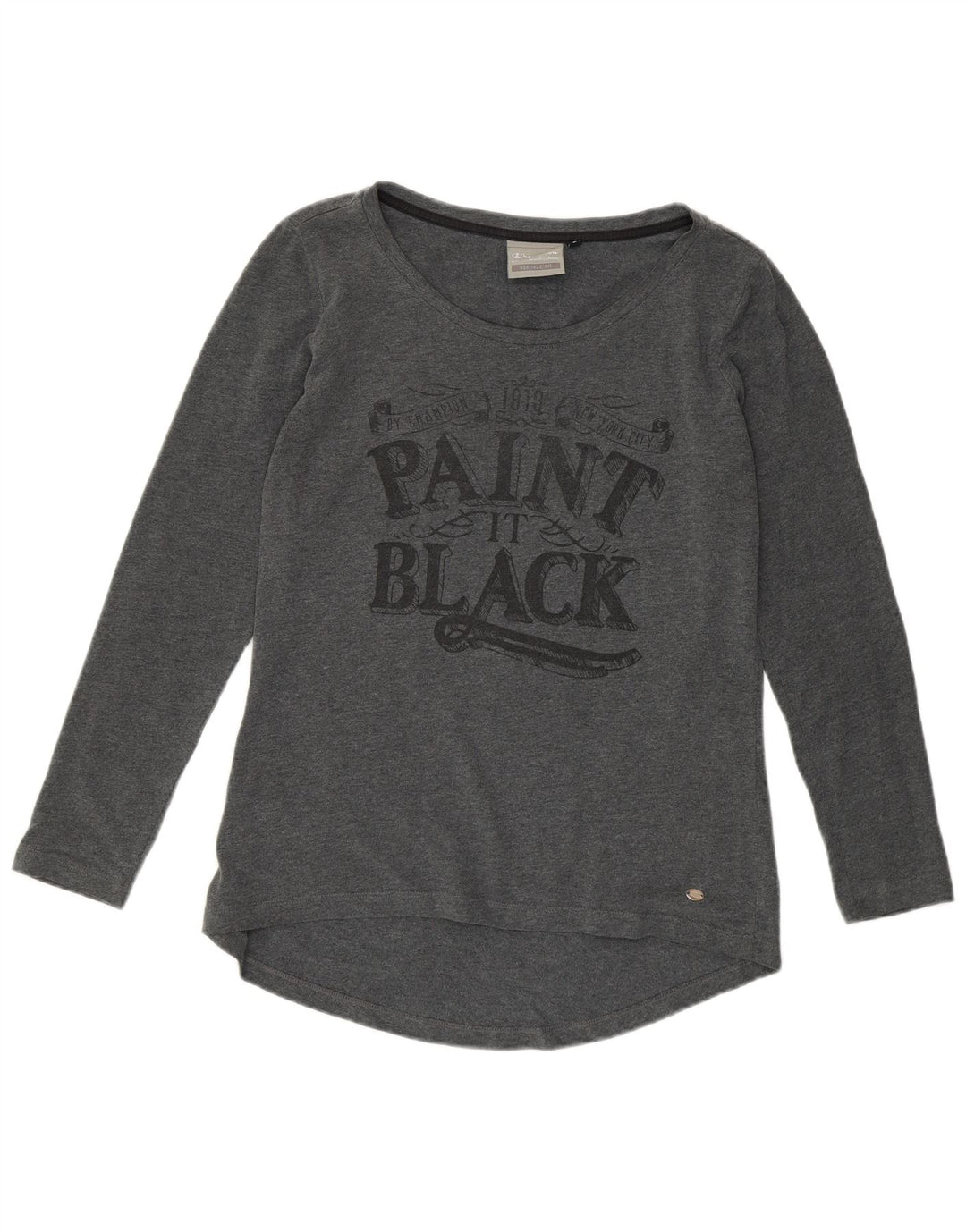 CHAMPION T-shirt grafica da donna con vestibilità Heritage UK 14 Large Grigio