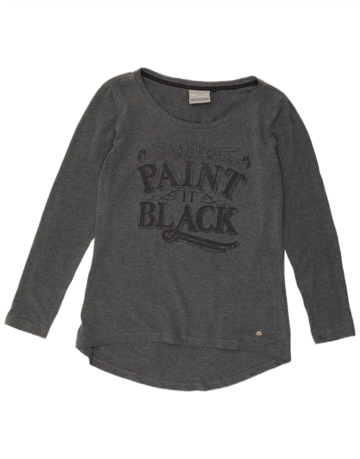 CHAMPION T-shirt grafica da donna con vestibilità Heritage UK 14 Large Grigio