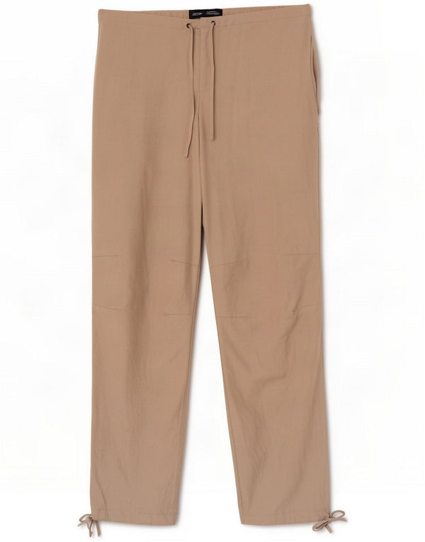 French Connection Mens Straight Casual Trousers Large W36 L32 Beige Linen