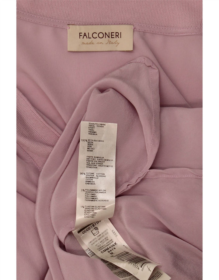 Top camicetta da donna FALCONERI UK 14 seta rosa media