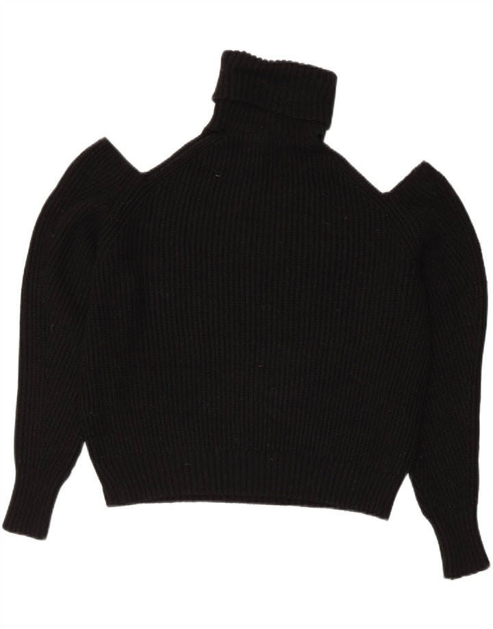 Maglione corto girocollo oversize da donna Zara UK 10 piccolo nero