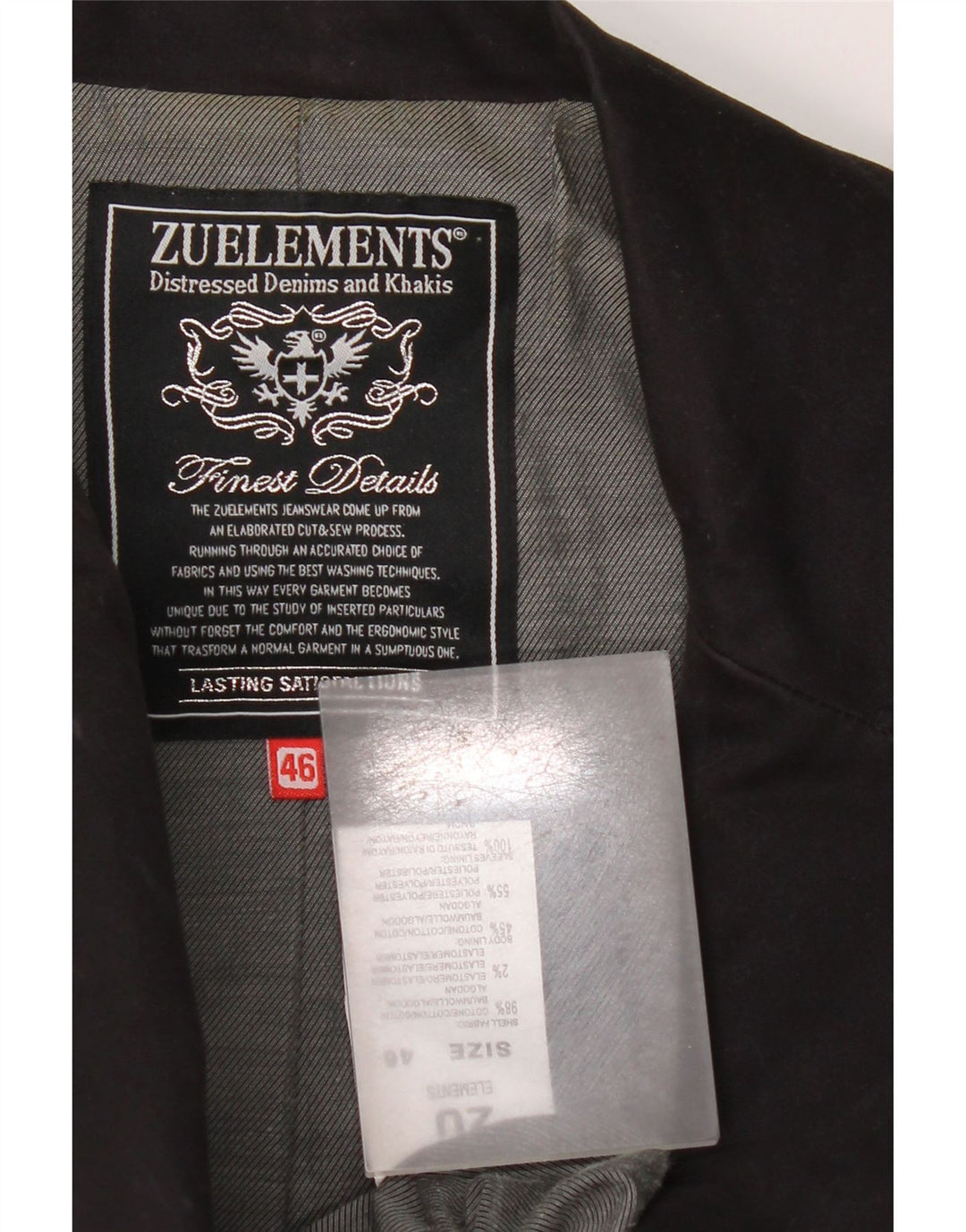 Giacca blazer a 3 bottoni da donna Zu Elements IT 46 grande cotone nero