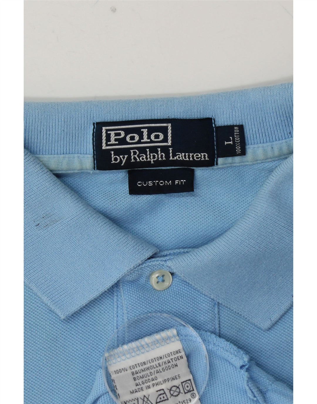 POLO RALPH LAUREN Polo da uomo su misura misura grande in cotone blu