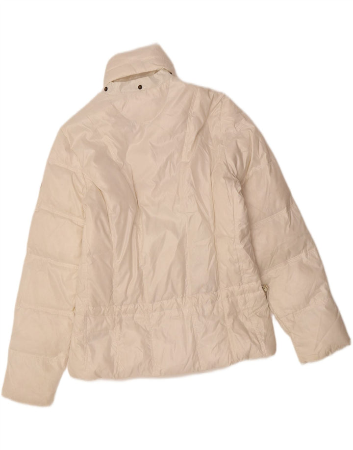 DIADORA Womens Padded Jacket UK 14 Medium White Polyester Vintage Diadora and Second-Hand Diadora from Messina Hembry 
