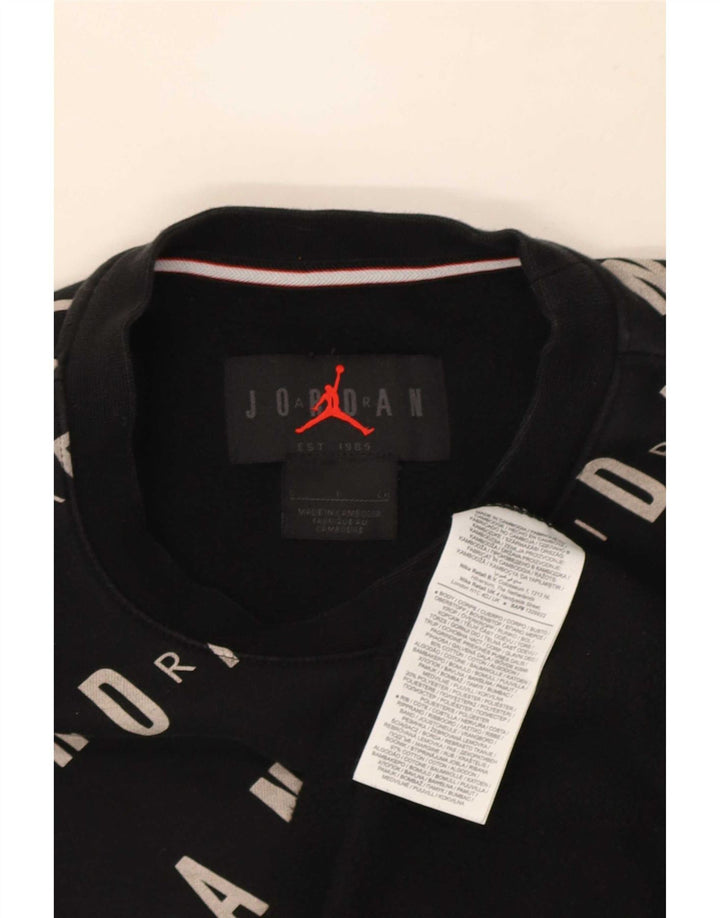 Felpa con grafica Jordan da uomo, piccola, in cotone nero