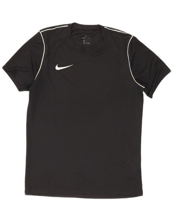 T-shirt Nike da uomo Dri Fit, top in poliestere nero medio