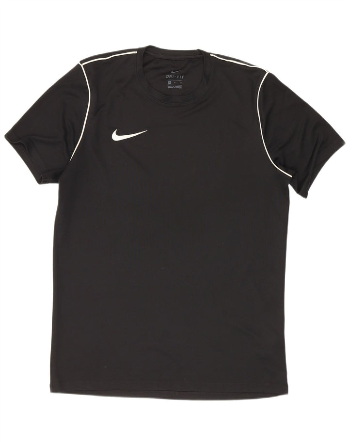 T-shirt Nike da uomo Dri Fit, top in poliestere nero medio
