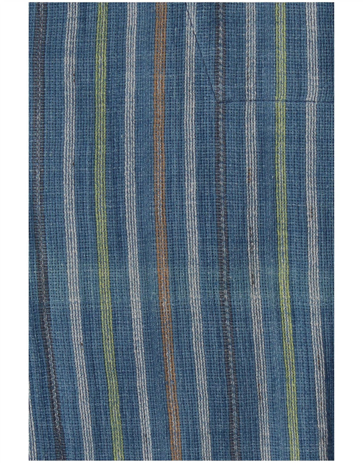 Camicia pullover a maniche corte da uomo VINTAGE vestibilità ampia a righe blu medio