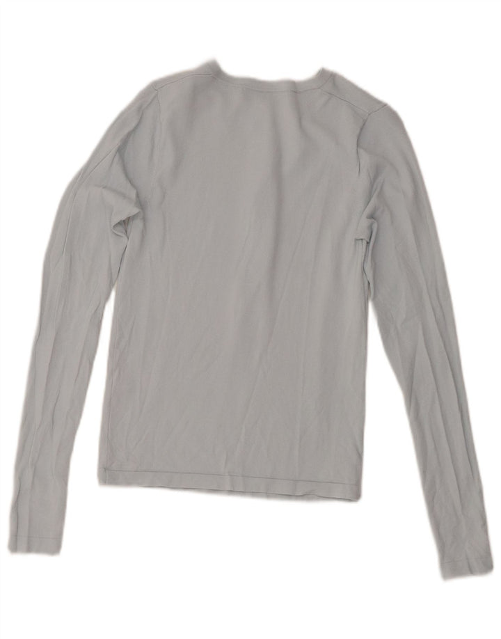 Top Zara da donna a maniche lunghe UK 8 Small in viscosa blu