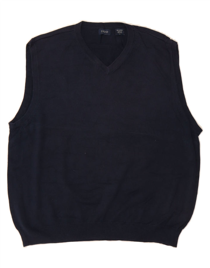 IZOD Mens Vest Tank Top Large Navy Blue Cotton Vintage Izod and Second-Hand Izod from Messina Hembry 