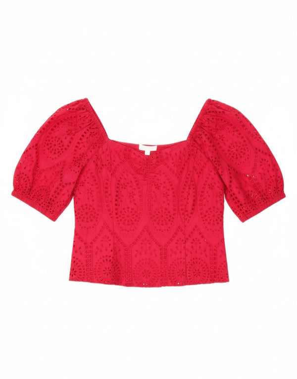 H&M Womens Crop Off Shoulder Top UK 16 Large Pink