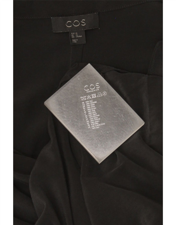 Abito a trapezio a maniche lunghe da donna Cos EU 42 grande in seta nera