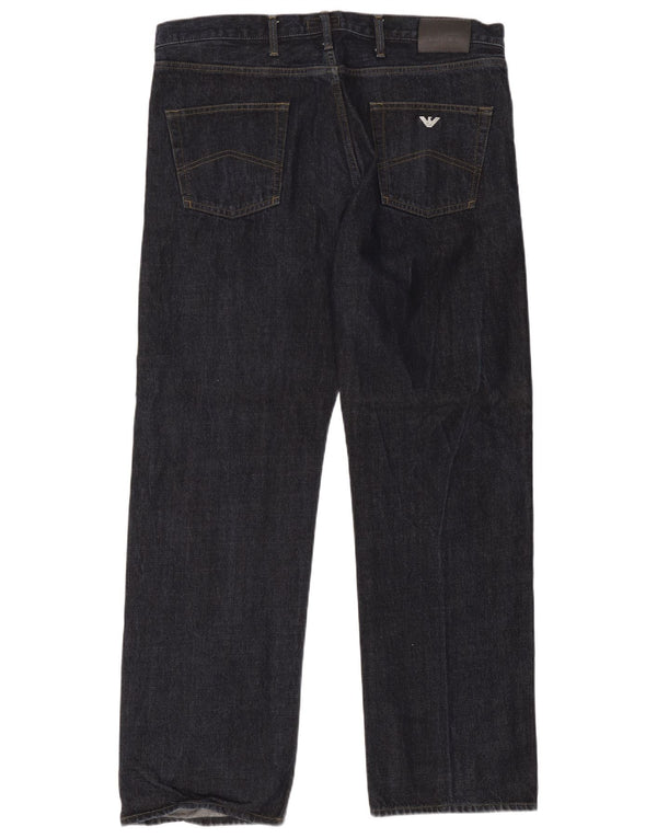 Jeans dritti da uomo Armani W40 L32 in cotone blu navy