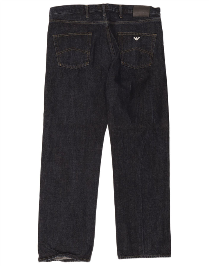 Jeans dritti da uomo Armani W40 L32 in cotone blu navy