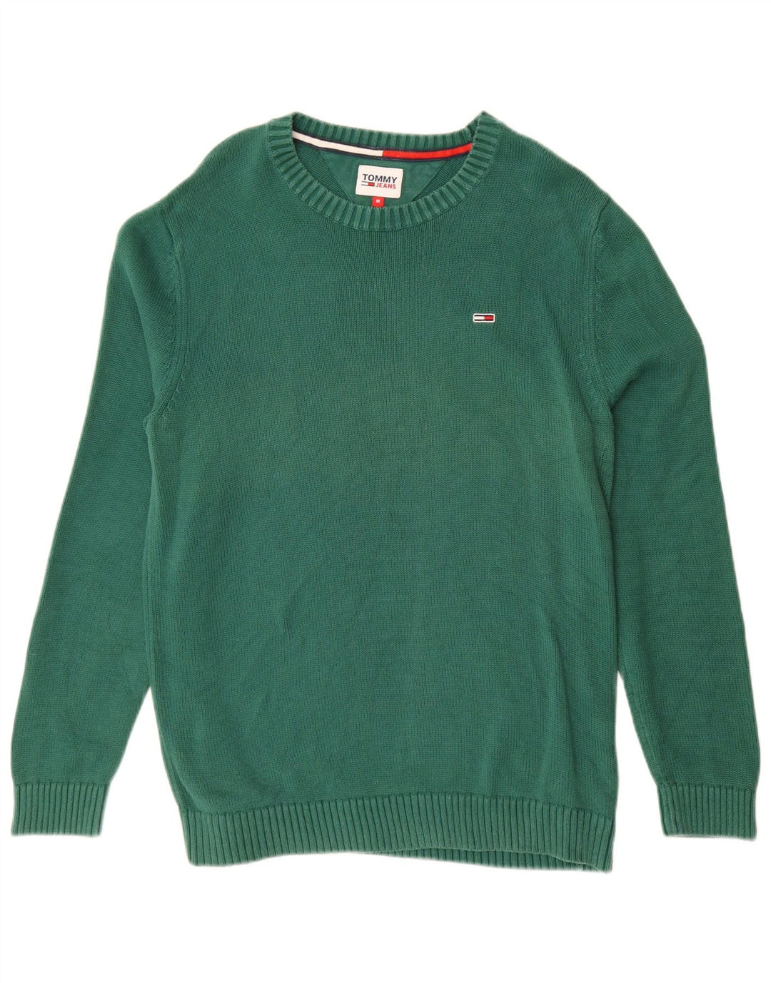 TOMMY HILFIGER Maglione girocollo da uomo in cotone verde medio
