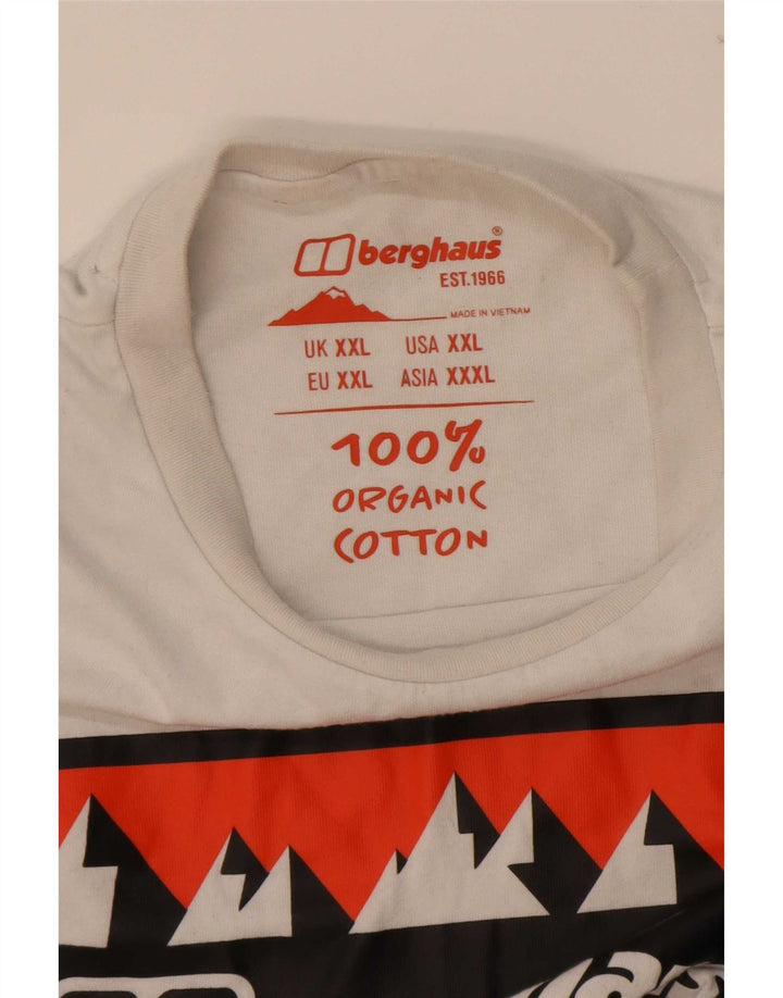 T-shirt grafica da uomo Berghaus Top 2XL cotone bianco