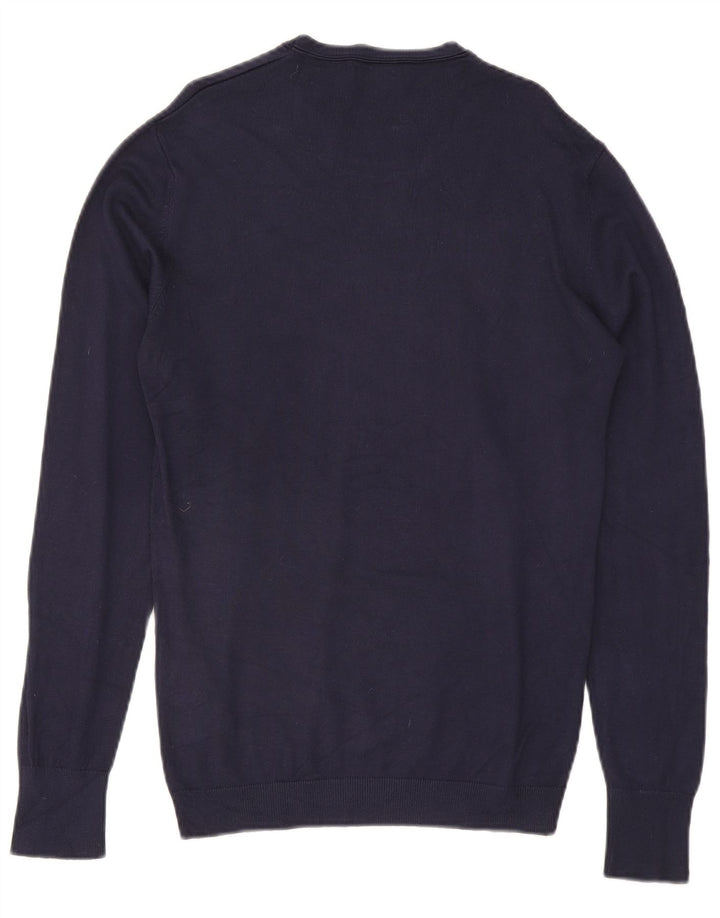 Maglione Zara da uomo girocollo in viscosa blu navy medio