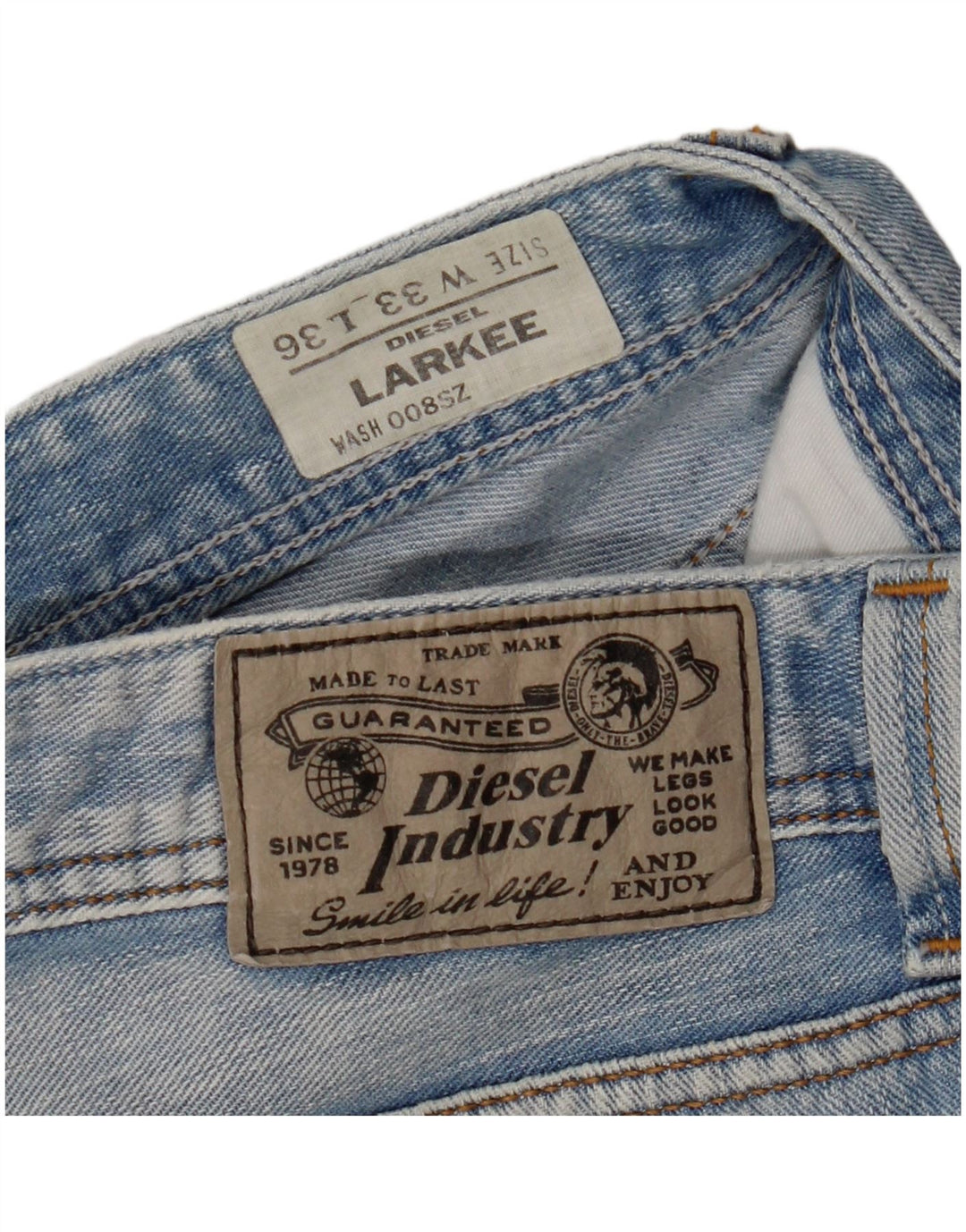 Jeans dritti da uomo Diesel Larkee W33 L30 cotone blu