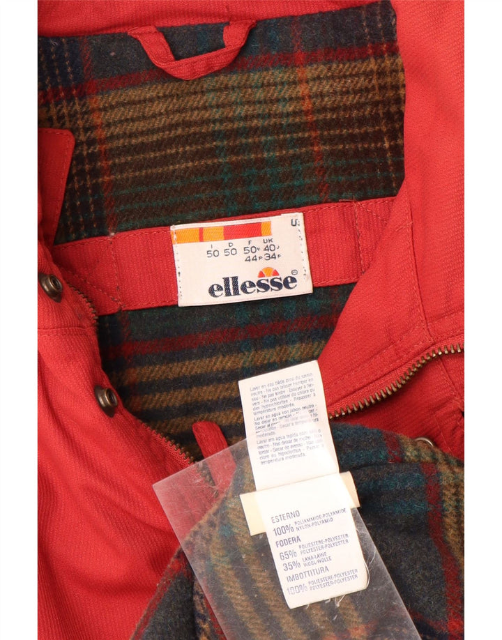 ELLESSE Mens Windbreaker Jacket UK 40 Large Red Polyamide Vintage Ellesse and Second-Hand Ellesse from Messina Hembry 