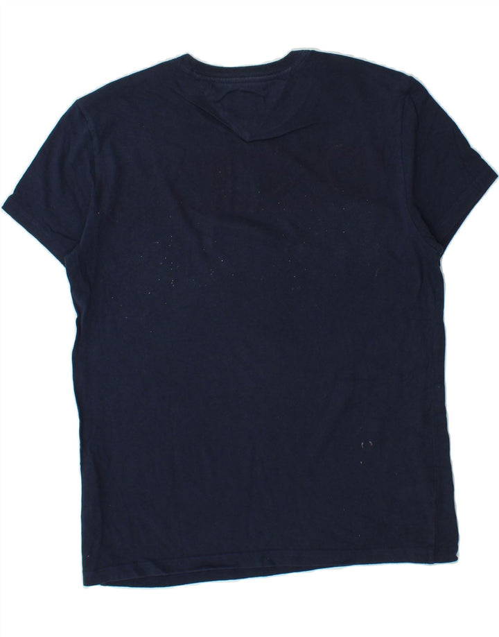 TOMMY HILFIGER Mens Graphic T-Shirt Top Medium Navy Blue Cotton Vintage Tommy Hilfiger and Second-Hand Tommy Hilfiger from Messina Hembry 
