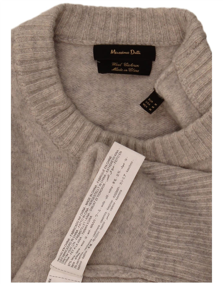 Maglione maglione girocollo da donna Massimo Dutti UK 14 Grigio medio chiazzato
