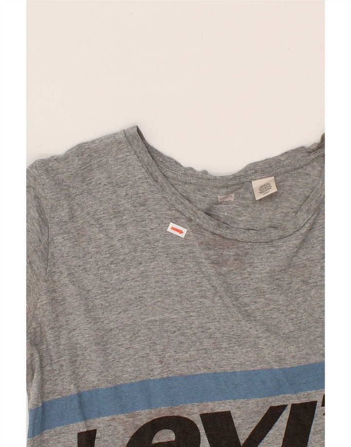 LEVI'S Mens Graphic T-Shirt Top Small Grey Flecked Cotton Vintage Levi's and Second-Hand Levi's from Messina Hembry 