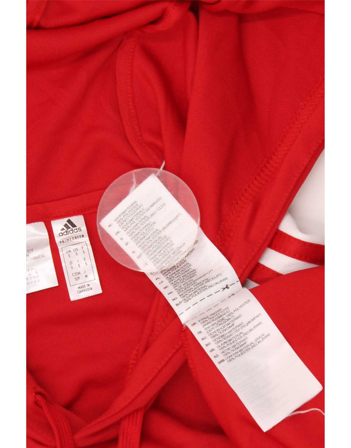 Felpa con cappuccio Adidas Aeroready da uomo, piccola, in poliestere color block rosso