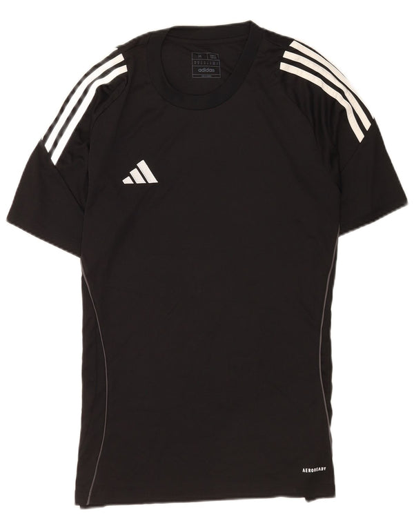 T-shirt Adidas da uomo a maniche corte slim fit, media, in poliestere nero, sportivo