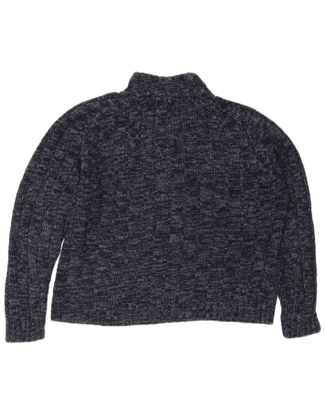 MARKS & SPENCER maglione da donna con collo con zip UK 16 grande blu navy
