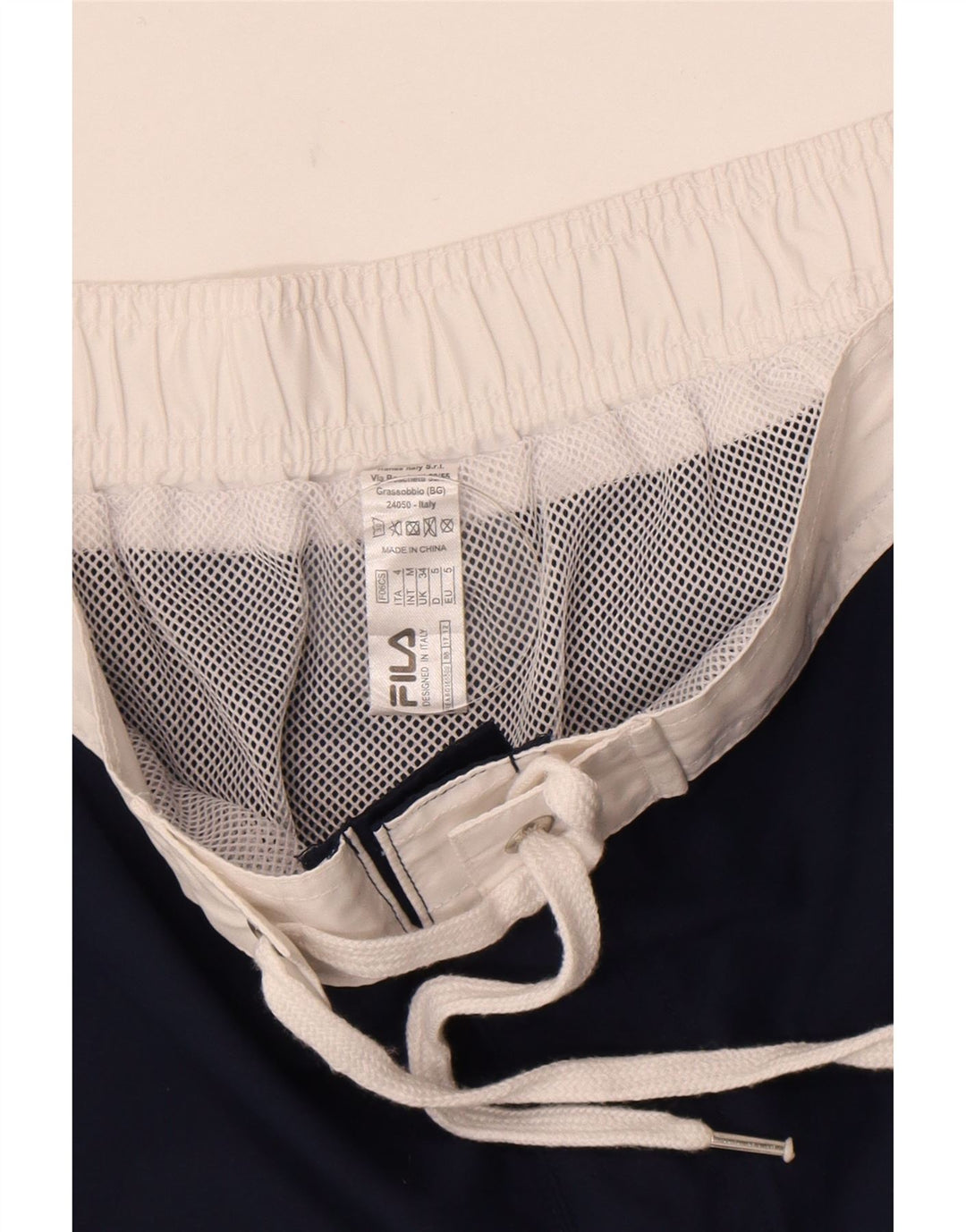 Pantaloncini da bagno grafici da uomo Fila grandi in poliestere blu navy