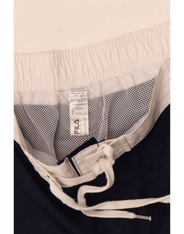 Pantaloncini da bagno grafici da uomo Fila grandi in poliestere blu navy