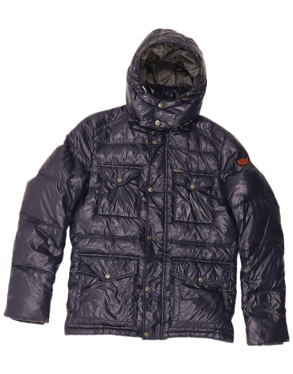PEPE Jeans Giacca imbottita con cappuccio Heritage da uomo UK 38 medio blu navy