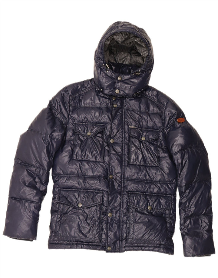 PEPE Jeans Giacca imbottita con cappuccio Heritage da uomo UK 38 medio blu navy