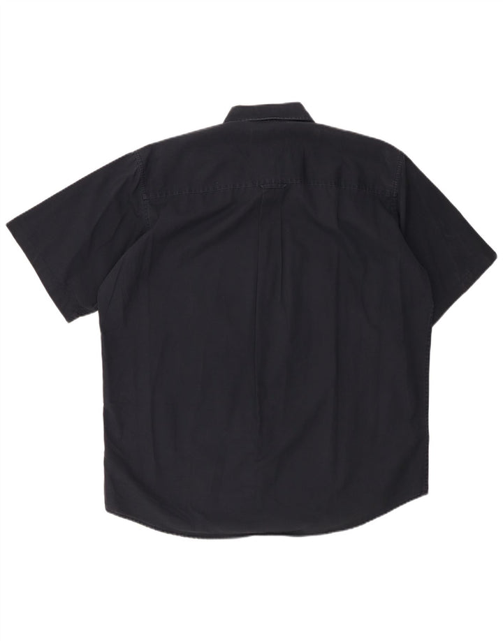 MARLBORO CLASSICS Camicia a maniche corte da uomo Large in cotone blu navy