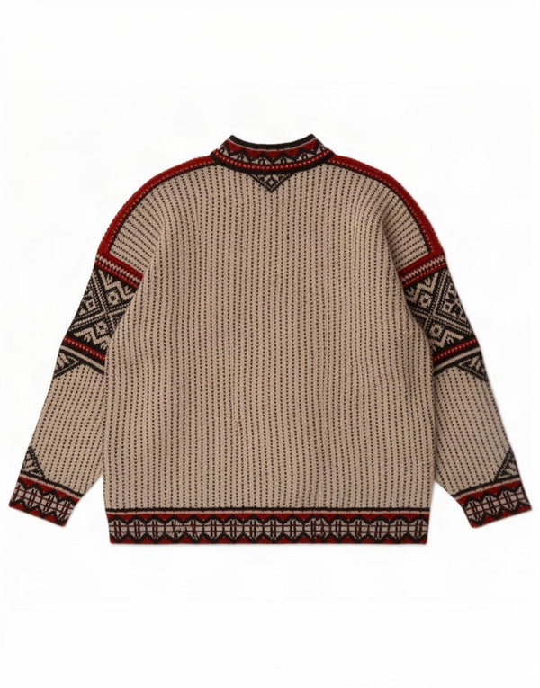 Maglione maglione collo alto da uomo Dale of Norvegia 2XL Beige geometrico