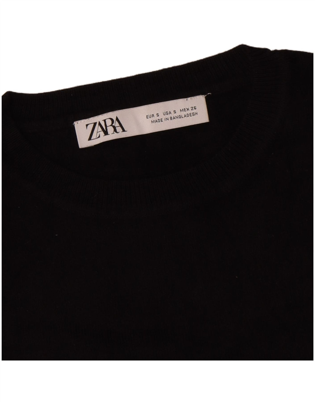 Top corto oversize da donna Zara a maniche lunghe UK 10 piccolo in viscosa nera
