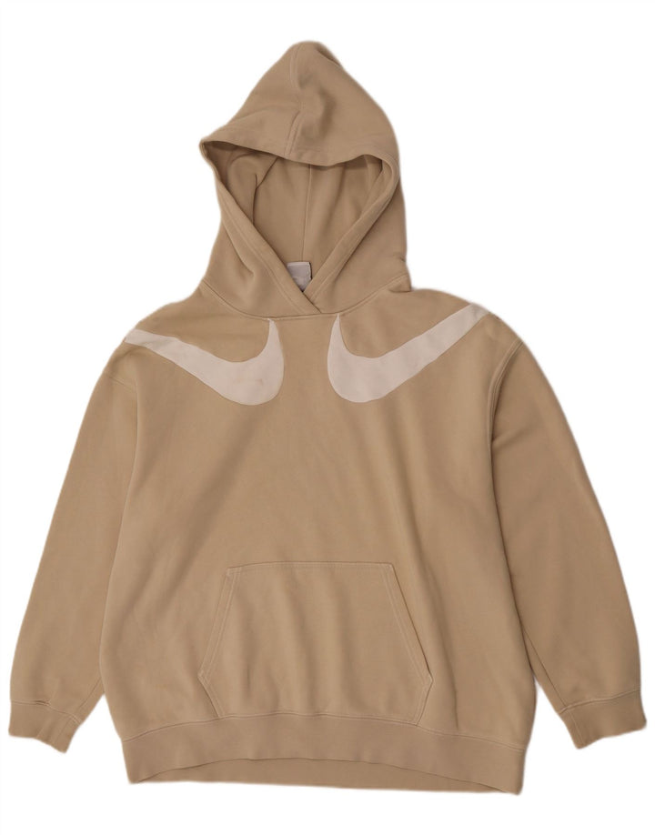 Felpa con cappuccio grafica da uomo Nike Large in cotone beige