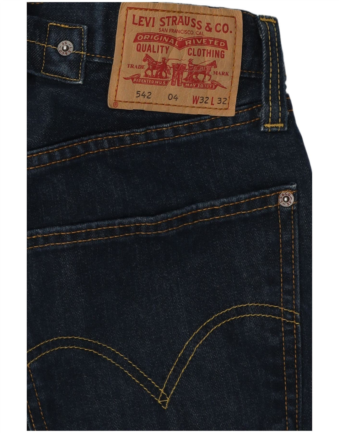 Levi's Uomo 542 Jeans svasati W32 L32 Cotone blu navy