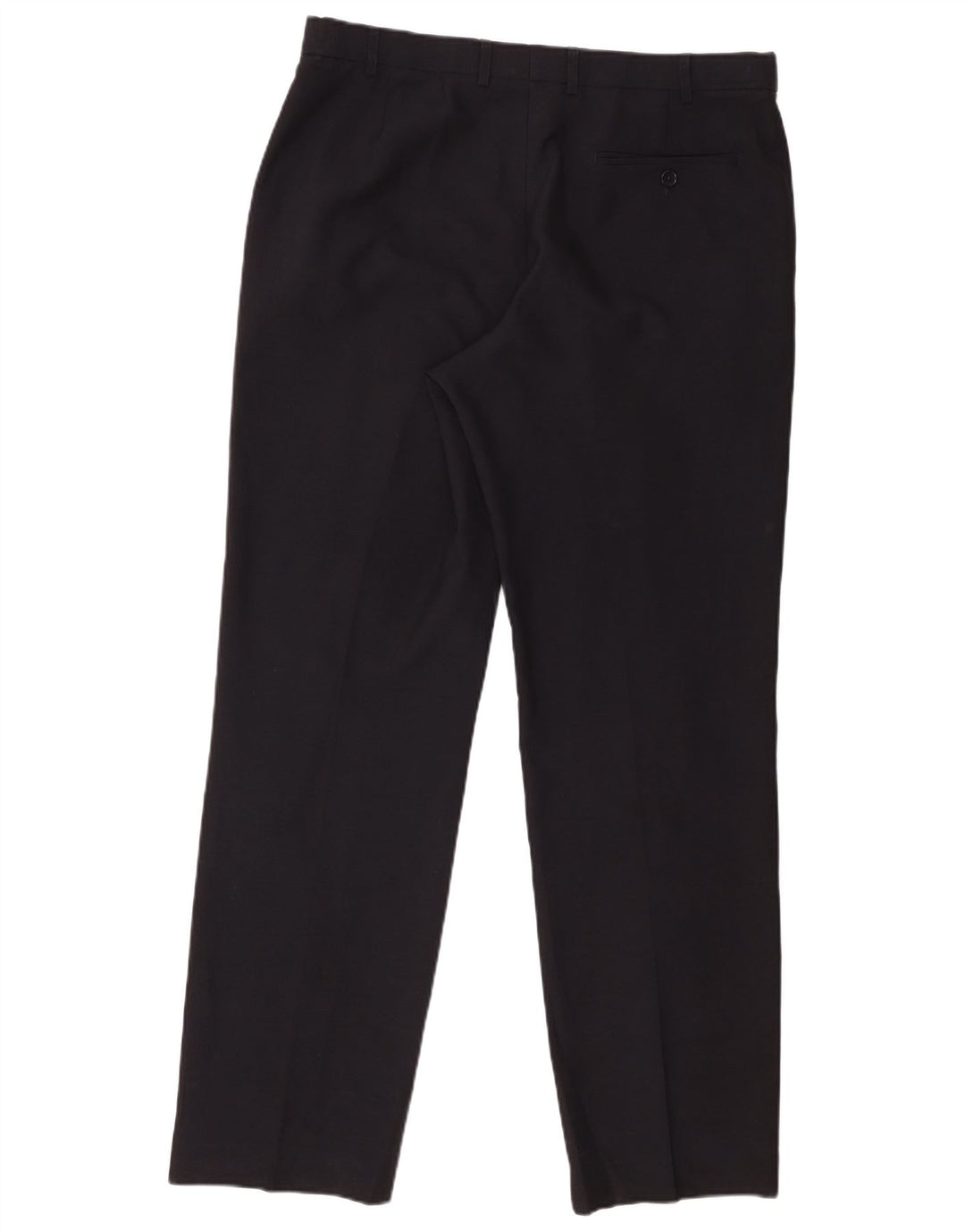 Pantaloni da abito regolari da uomo Marks & Spencer W36 L33 poliestere blu navy