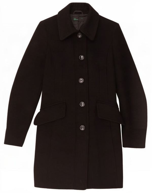 Cappotto da donna Benetton UK 6 XS in lana nera