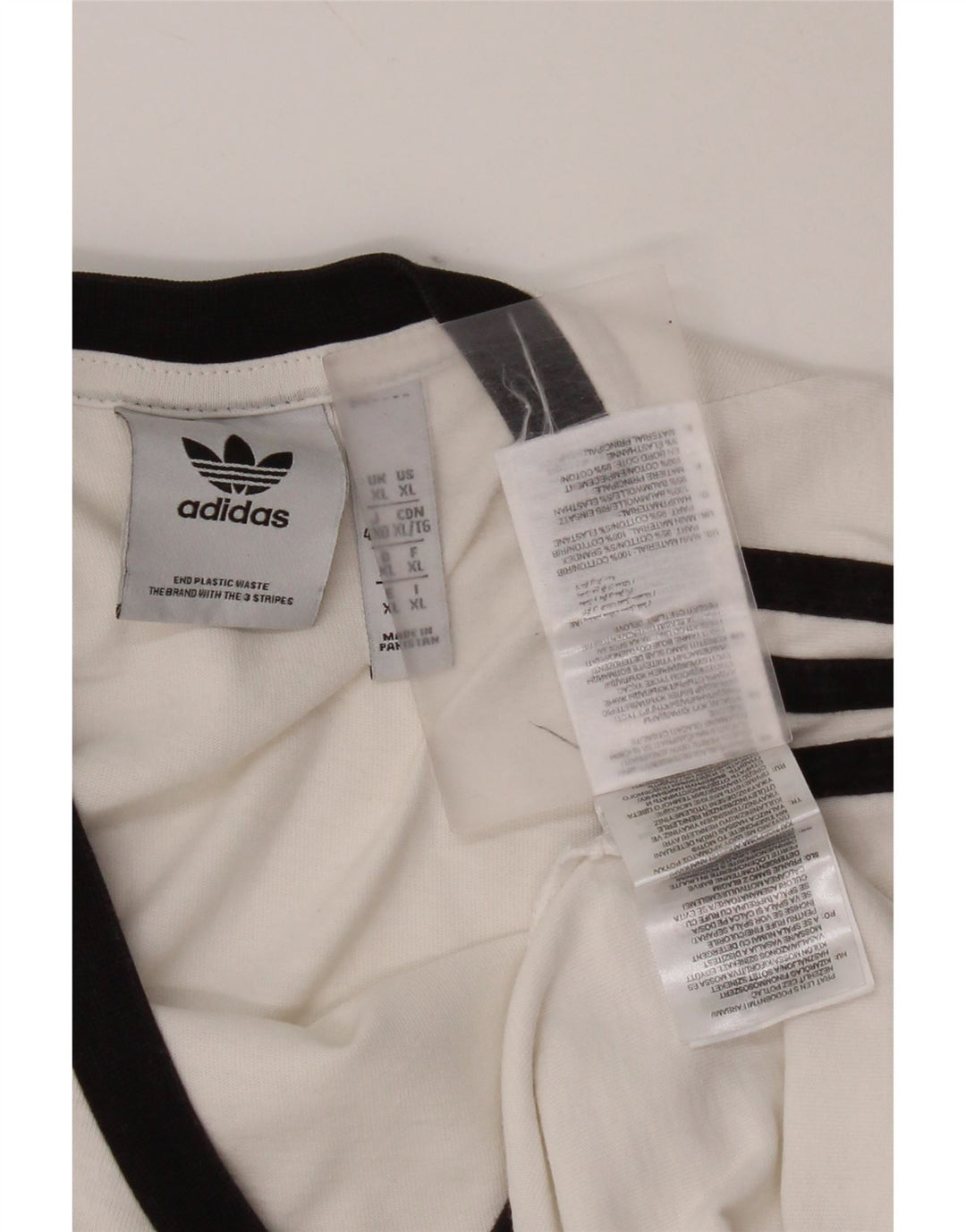 Top Adidas da uomo a maniche lunghe XL in cotone bianco