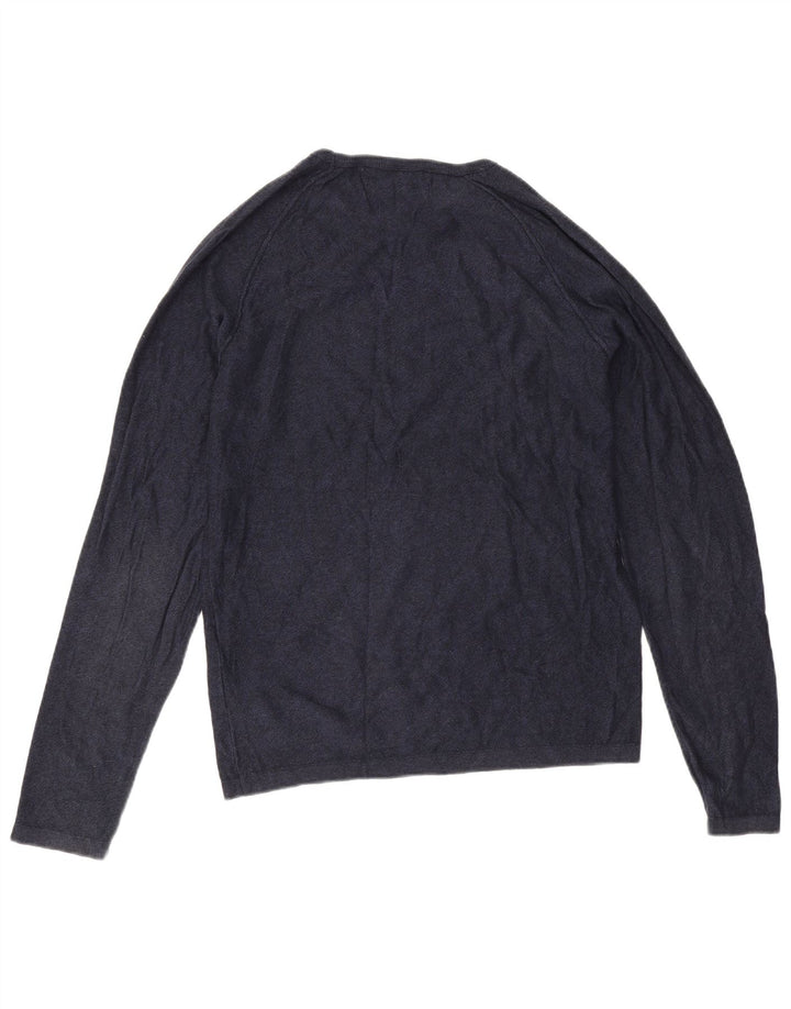 Jack & Jones Top da uomo a maniche lunghe piccolo in cotone blu navy