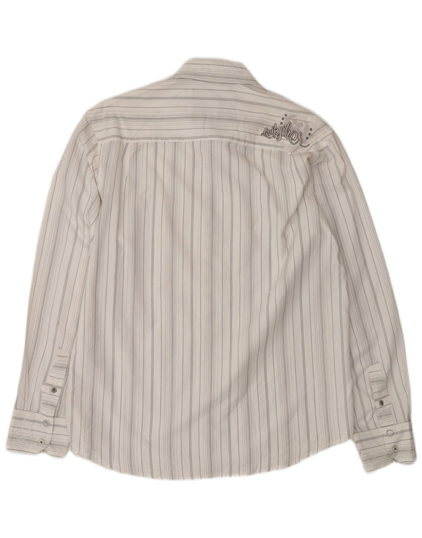 Camicia da uomo Quiksilver piccola a righe bianche