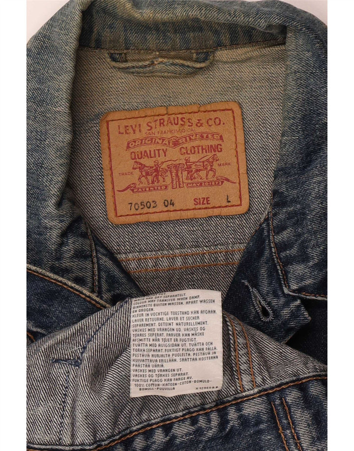 Levi's Uomo 70503 Giacca di jeans UK 40 Large Blu Cotone