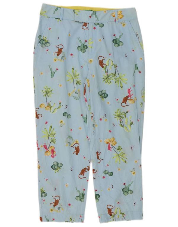 Pantaloni corti dritti da donna Benetton W30 L24 Blu floreale
