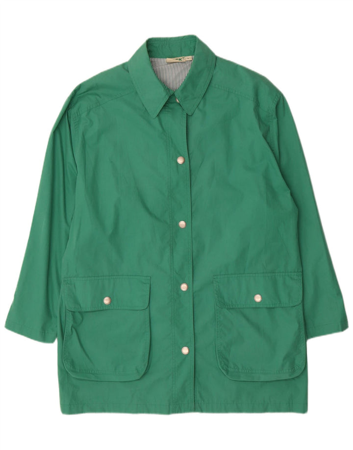 Soprabito oversize da donna VINTAGE UK 16 grande poliestere verde