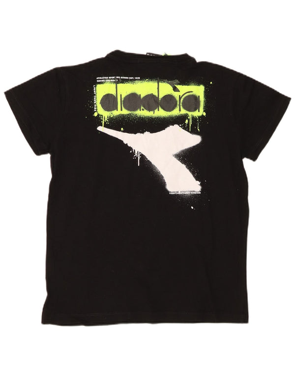 T-shirt grafica bambino Diadora Top 13-14 anni in cotone nero