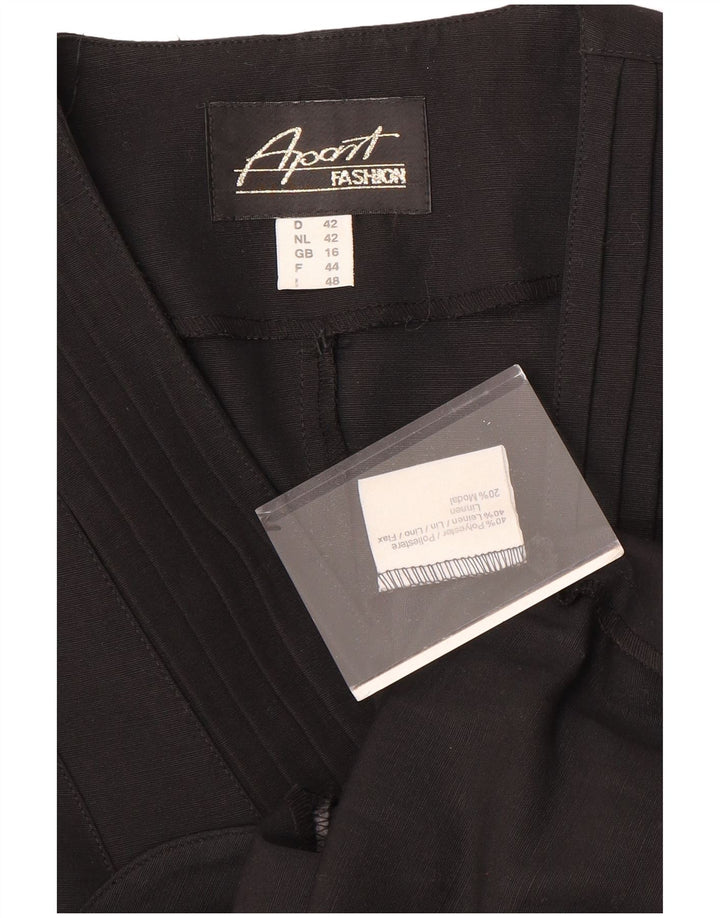 Giacca blazer senza maniche da donna a 4 bottoni APART UK 16 grande poliestere nero